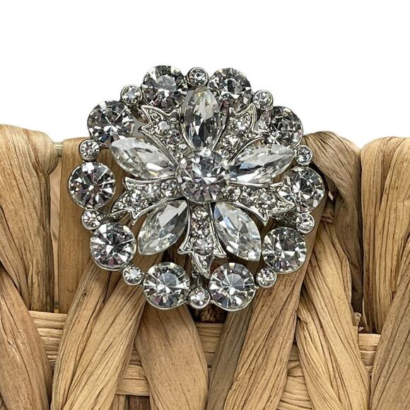 Crystal Rhinestone Round Clip Decorative Removable - Picture 1 of 8